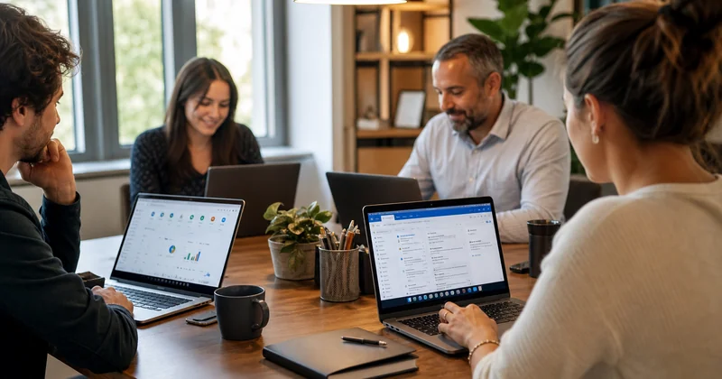 Small business team during a Microsoft 365 migration